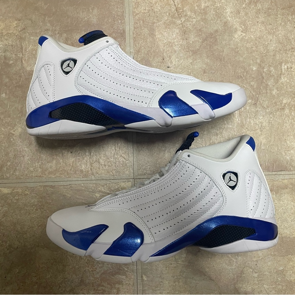 Jordan 14 White Hyper Royal Size 10.5